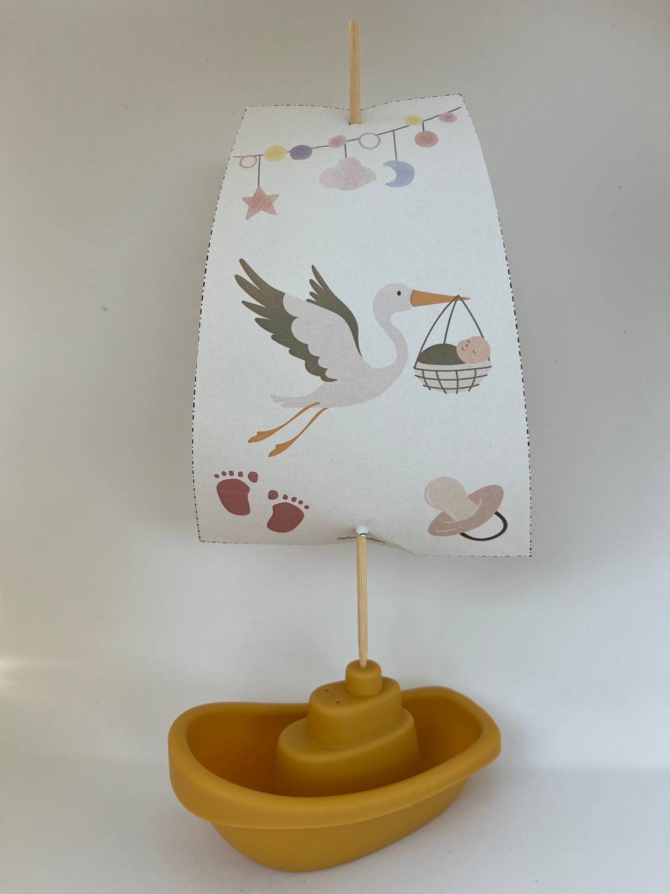 Badbootje traktatie template - Hoera een baby broertje of zusje