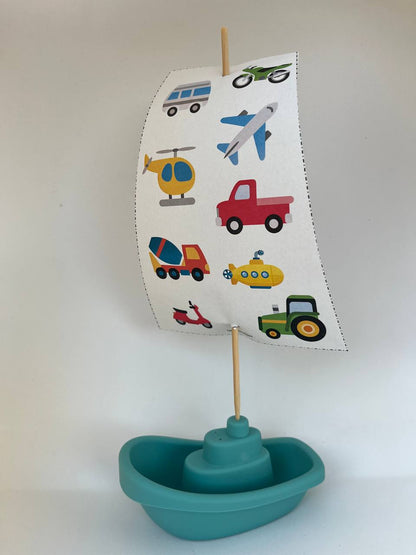 Badbootje traktatie template - Voertuigen