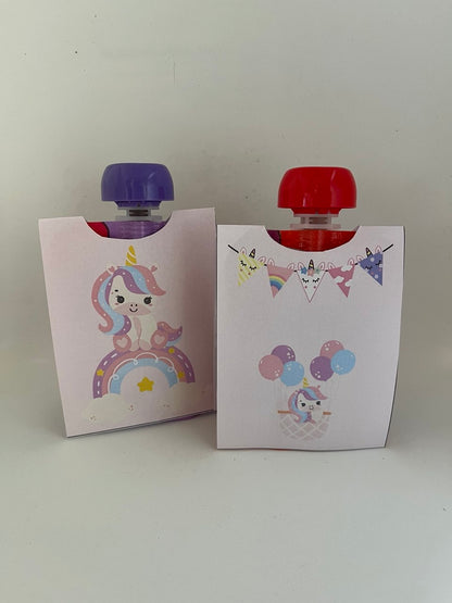Knijpfruit traktatie template - Knijpfruitje wikkel (klein) - Unicorns