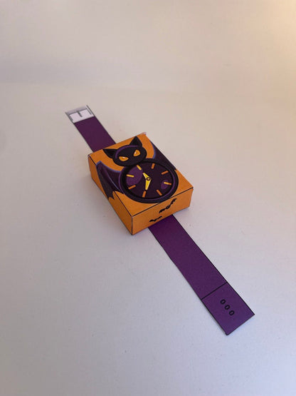 Rozijnen horloge traktatie template - Halloween