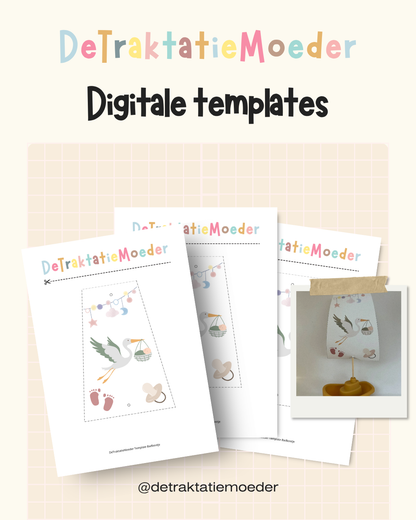 Badbootje traktatie template - Hoera een baby broertje of zusje