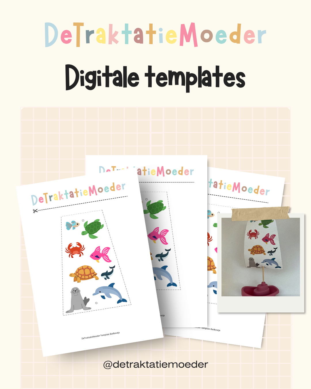 Badbootje traktatie template - Onder water