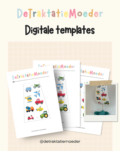 Badbootje traktatie template - Voertuigen