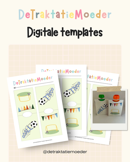 Knijpfruit traktatie template - Knijpfruitje wikkel (klein) - Voetbal
