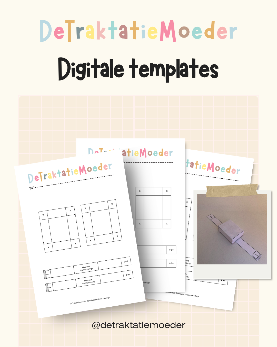 Rozijnen horloge traktatie template - Blanco