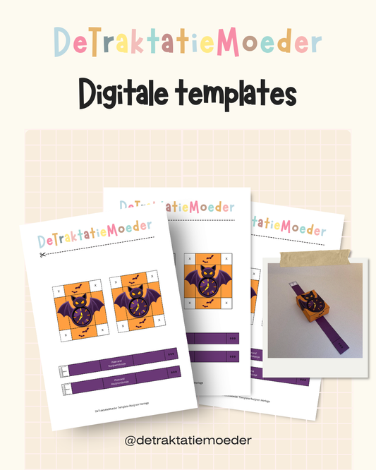 Rozijnen horloge traktatie template - Halloween