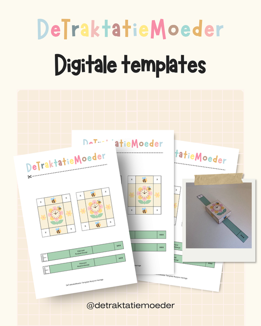 Rozijnen horloge traktatie template - Lente bloem
