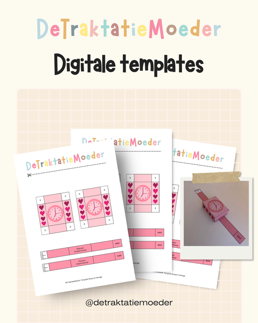 Rozijnen horloge traktatie template - Liefde