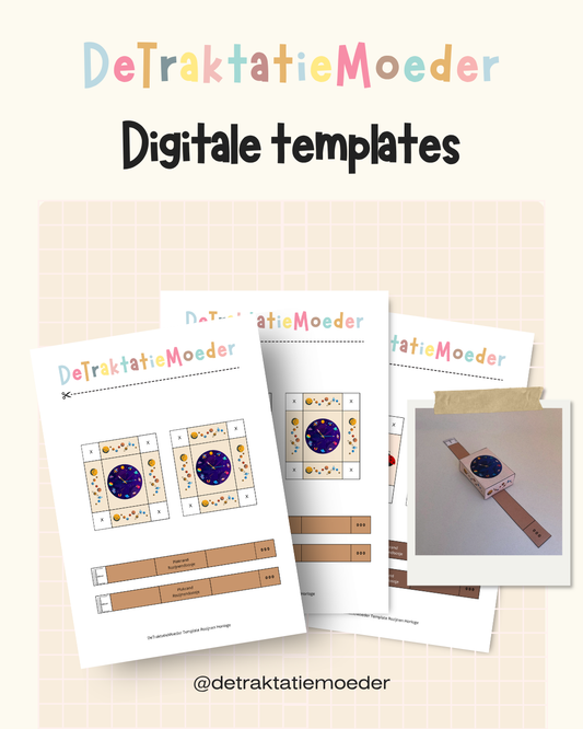 Rozijnen horloge traktatie template - Zonnestelsel